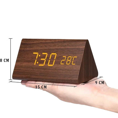 LED Alarm Clock | Voice-Controlled Wood-Effect Design
