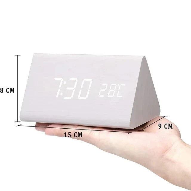 LED Alarm Clock | Voice-Controlled Wood-Effect Design