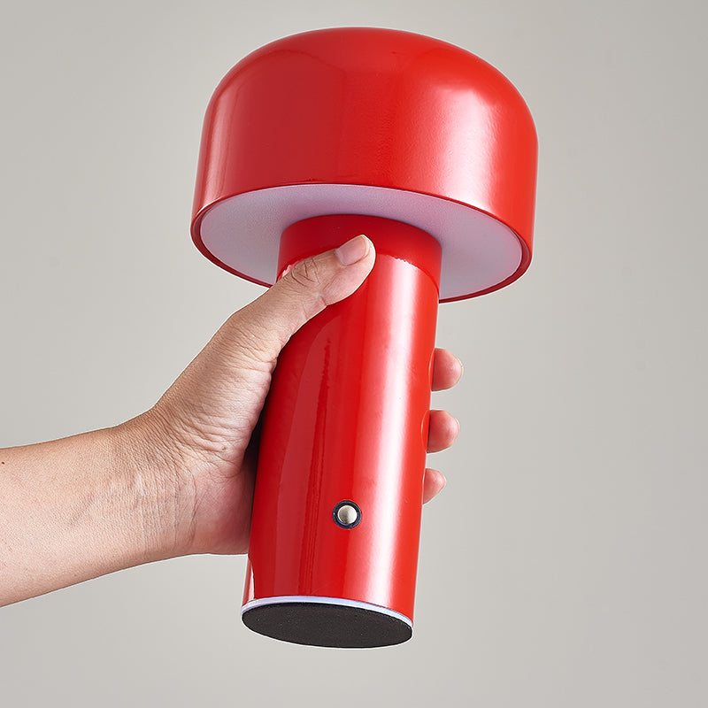 Cordless Mushroom Table Lamp | Rechargeable 4000mAh LED, Iron & Acrylic | 8.3 in, Touch Control, 9 Colors