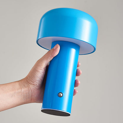 Cordless Mushroom Table Lamp | Rechargeable 4000mAh LED, Iron & Acrylic | 8.3 in, Touch Control, 9 Colors