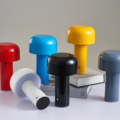 Cordless Mushroom Table Lamp | Rechargeable 4000mAh LED, Iron & Acrylic | 8.3 in, Touch Control, 9 Colors