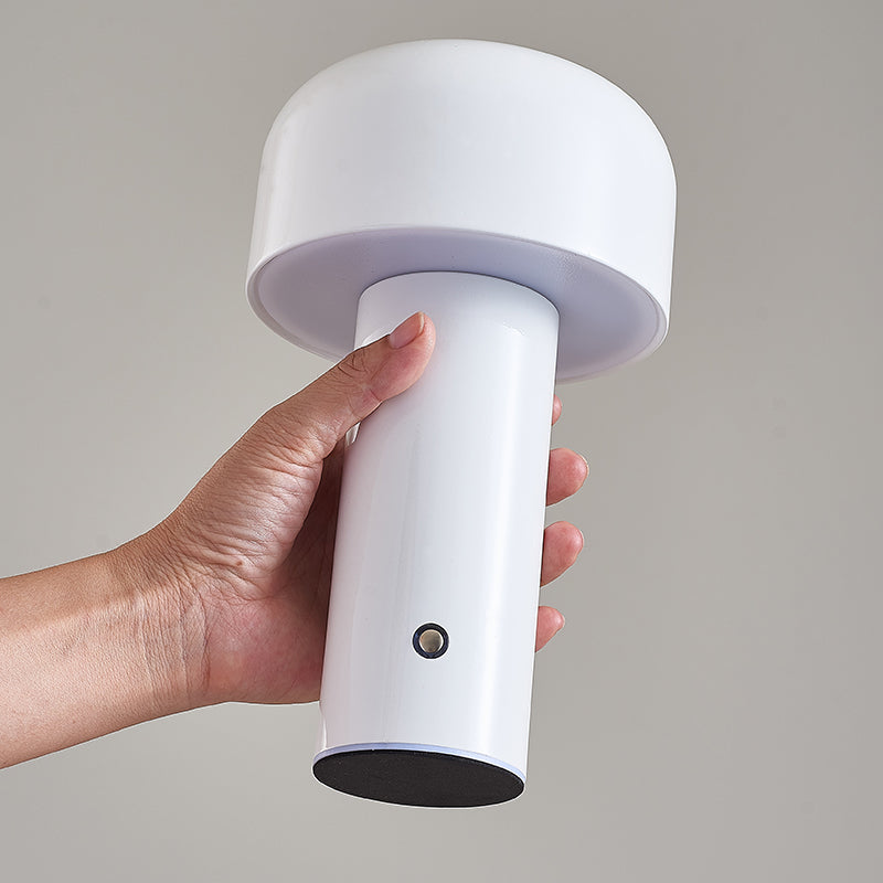 Cordless Mushroom Table Lamp | Rechargeable 4000mAh LED, Iron & Acrylic | 8.3 in, Touch Control, 9 Colors