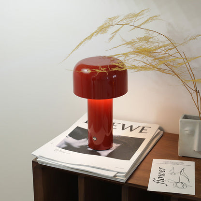 Cordless Mushroom Table Lamp | Rechargeable 4000mAh LED, Iron & Acrylic | 8.3 in, Touch Control, 9 Colors