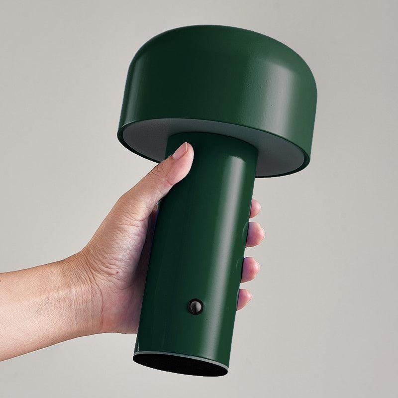 Cordless Mushroom Table Lamp | Rechargeable 4000mAh LED, Iron & Acrylic | 8.3 in, Touch Control, 9 Colors