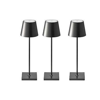 Cordless Table Lamp | Rechargeable 5200mAh LED, Aluminum, 15 in | Touch Dimming Dining Lamp, Single to Set of 3