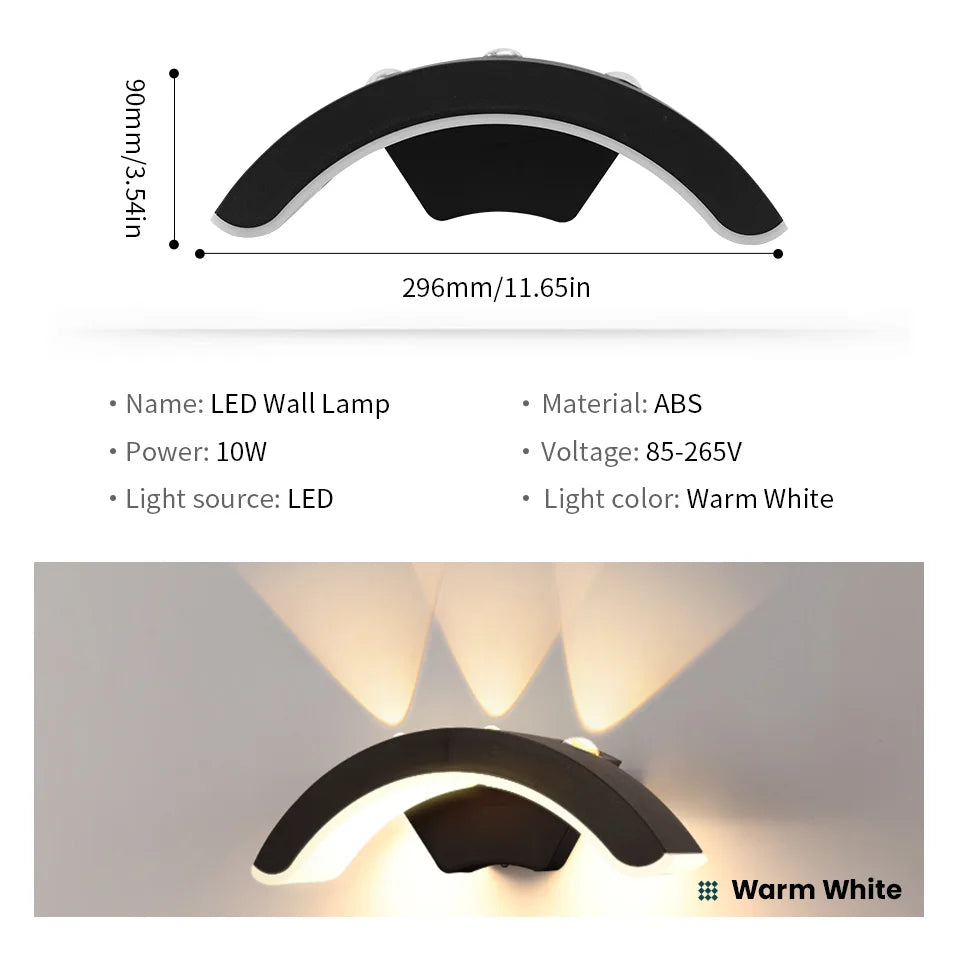 Outdoor Wall Light | IP66 Waterproof Black ABS Lantern for Gardens and Patios