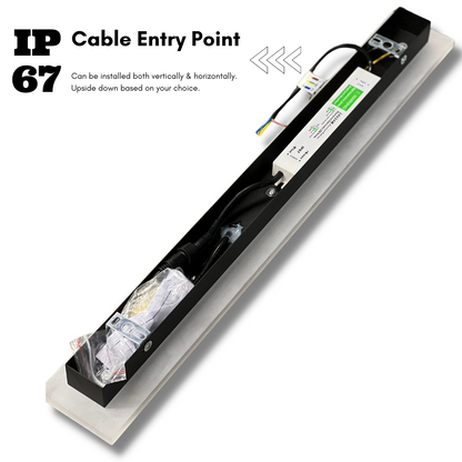 Linear Outdoor Wall Light | IP65 Waterproof LED Bar in Metal and Acrylic | 11.8 to 59 in Hardwired Sconce