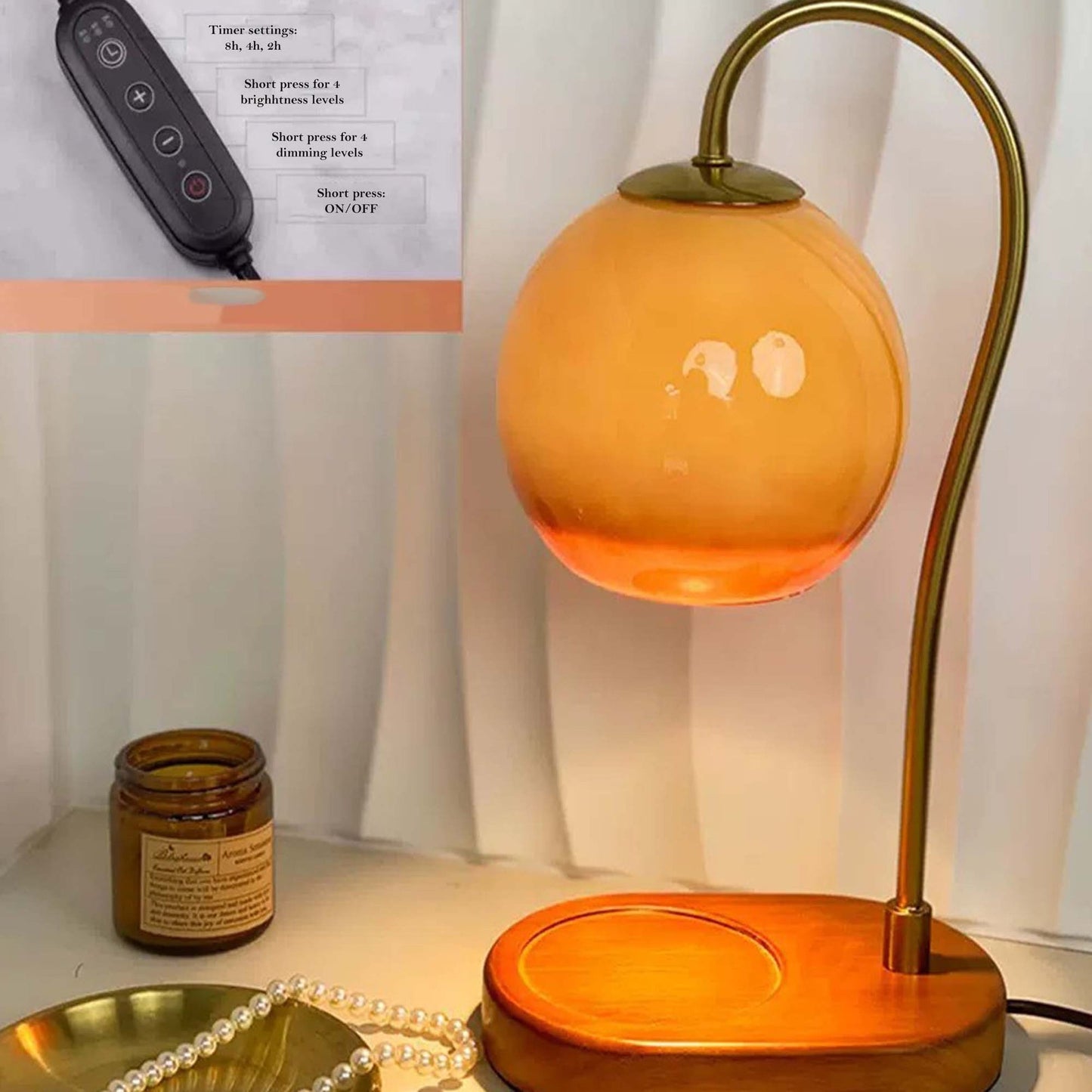 Table Lamp Candle Warmer | Adjustable Brightness