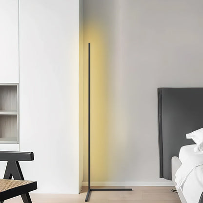 Corner Floor Lamp | 47 or 57 in LED Light Bar on a Triangle Base | Foot Switch, Warm or 3-Color Light