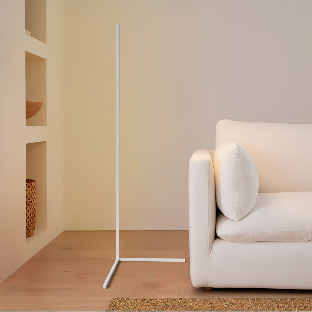 Corner Floor Lamp | 47 or 57 in LED Light Bar on a Triangle Base | Foot Switch, Warm or 3-Color Light