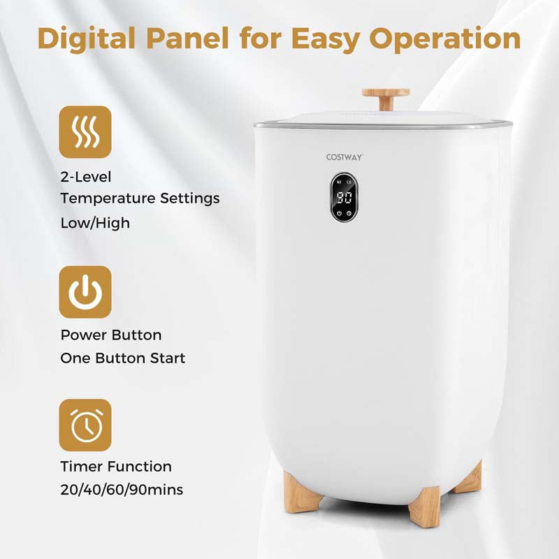 Towel Warmer Bucket | 40L, Holds 4 Large Towels | 2 Heat Levels, 20 to 90 Minute Timer, Fragrance Disc Holders