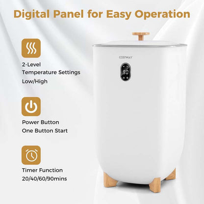Towel Warmer Bucket | 40L, Holds 4 Large Towels | 2 Heat Levels, 20 to 90 Minute Timer, Fragrance Disc Holders