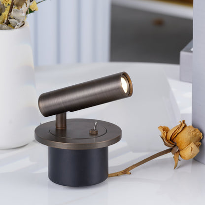 Wall Reading Light | Adjustable Cylinder Head, 3W LED, Toggle Switch | Bedside Wall Lamp in 4 Metal Finishes
