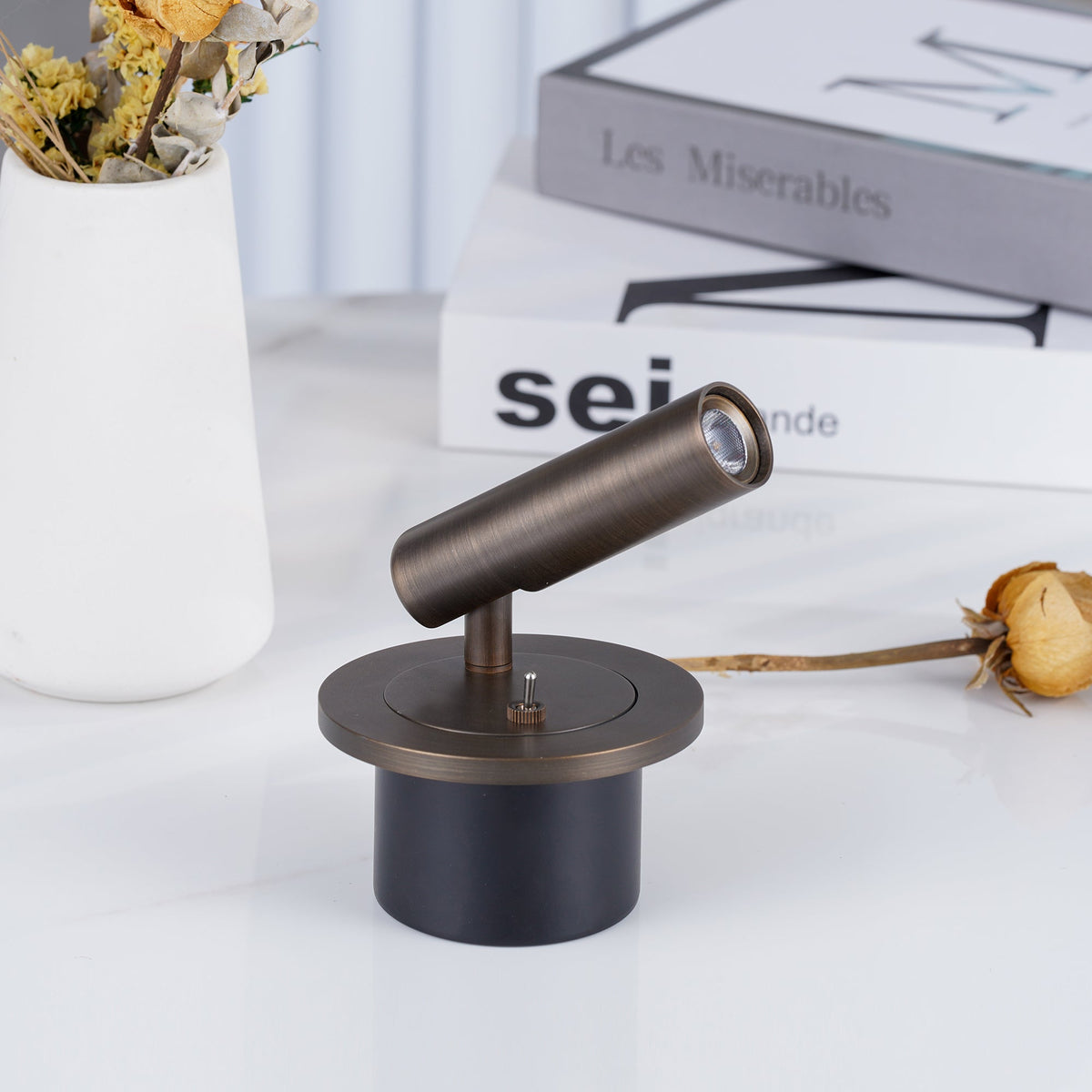 Wall Reading Light | Adjustable Cylinder Head, 3W LED, Toggle Switch | Bedside Wall Lamp in 4 Metal Finishes