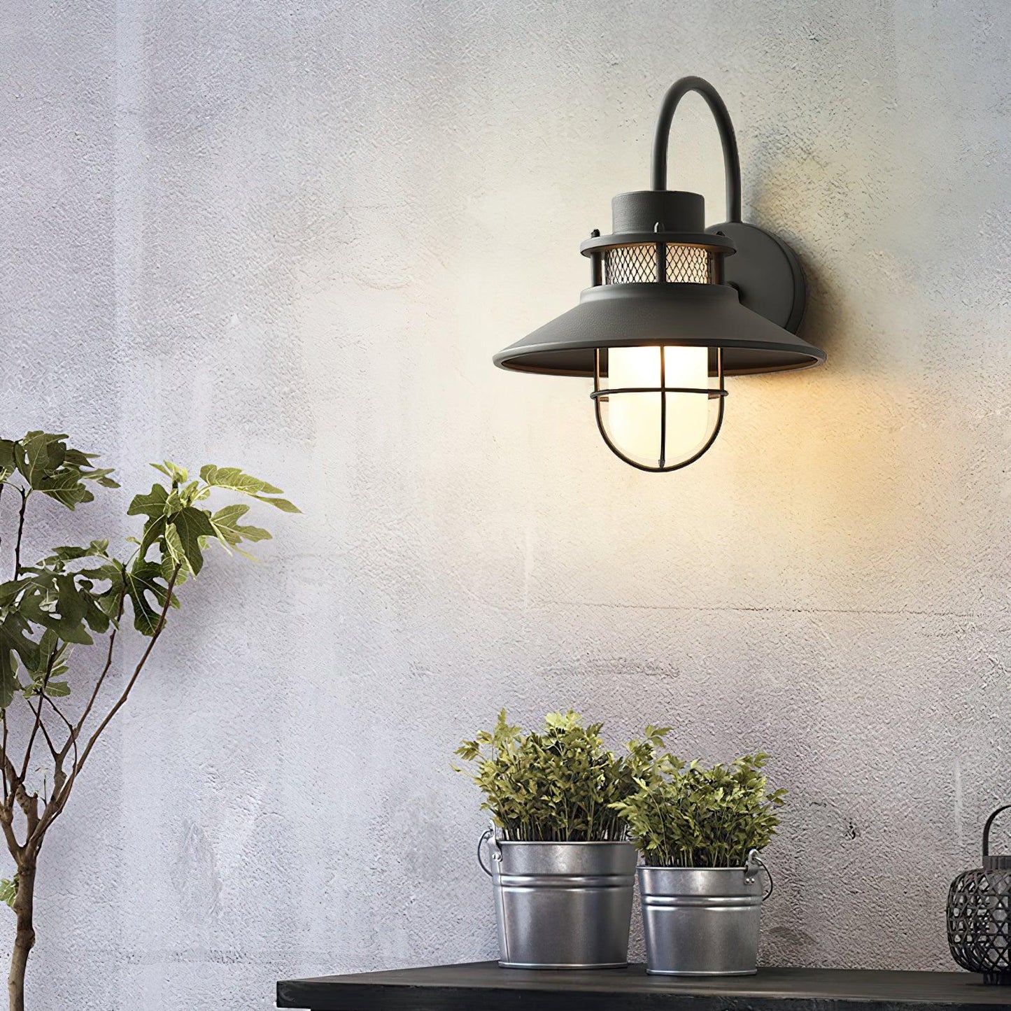Outdoor Wall Lamp | Industrial Metal Fixture with IP44 Waterproof Rating
