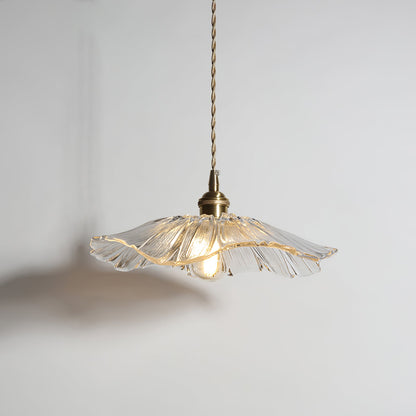 Flower Glass Pendant Light | 11 in Plug-In Shade in Pink, Clear or Green | 177 in Cord, Sloped Ceiling Ready