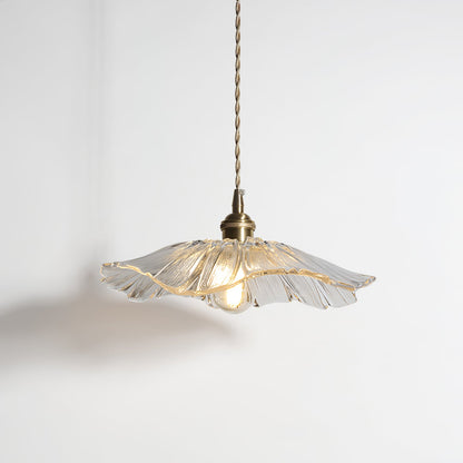 Flower Glass Pendant Light | 11 in Plug-In Shade in Pink, Clear or Green | 177 in Cord, Sloped Ceiling Ready