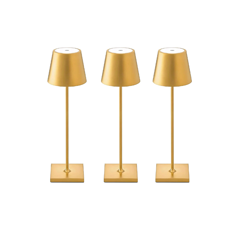 Cordless Table Lamp | Rechargeable 5200mAh LED, Aluminum, 15 in | Touch Dimming Dining Lamp, Single to Set of 3