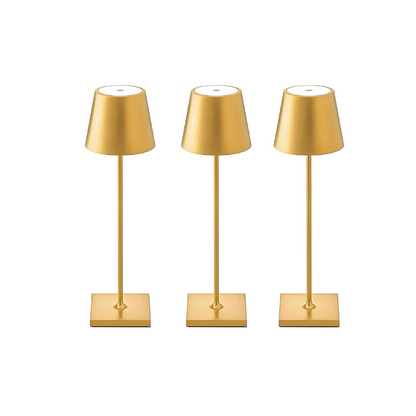 Cordless Table Lamp | Rechargeable 5200mAh LED, Aluminum, 15 in | Touch Dimming Dining Lamp, Single to Set of 3