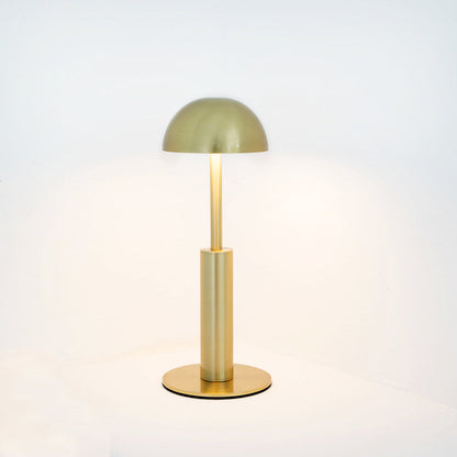 Cordless Table Lamp | 11 in Gold Aluminum Lamp with 1800mAh Battery | 3-Level Dimming, USB Rechargeable