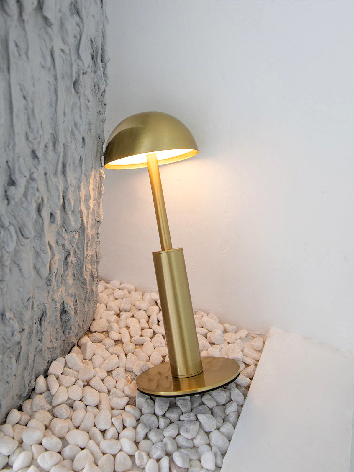 Cordless Table Lamp | 11 in Gold Aluminum Lamp with 1800mAh Battery | 3-Level Dimming, USB Rechargeable