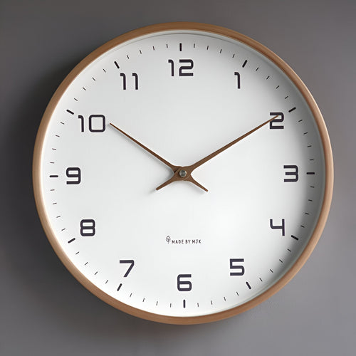 Wall Clock | Silent Quartz Movement, Natural Wood Frame