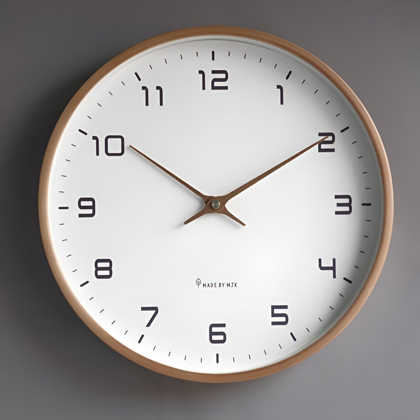 Wall Clock | Silent Quartz Movement, Natural Wood Frame
