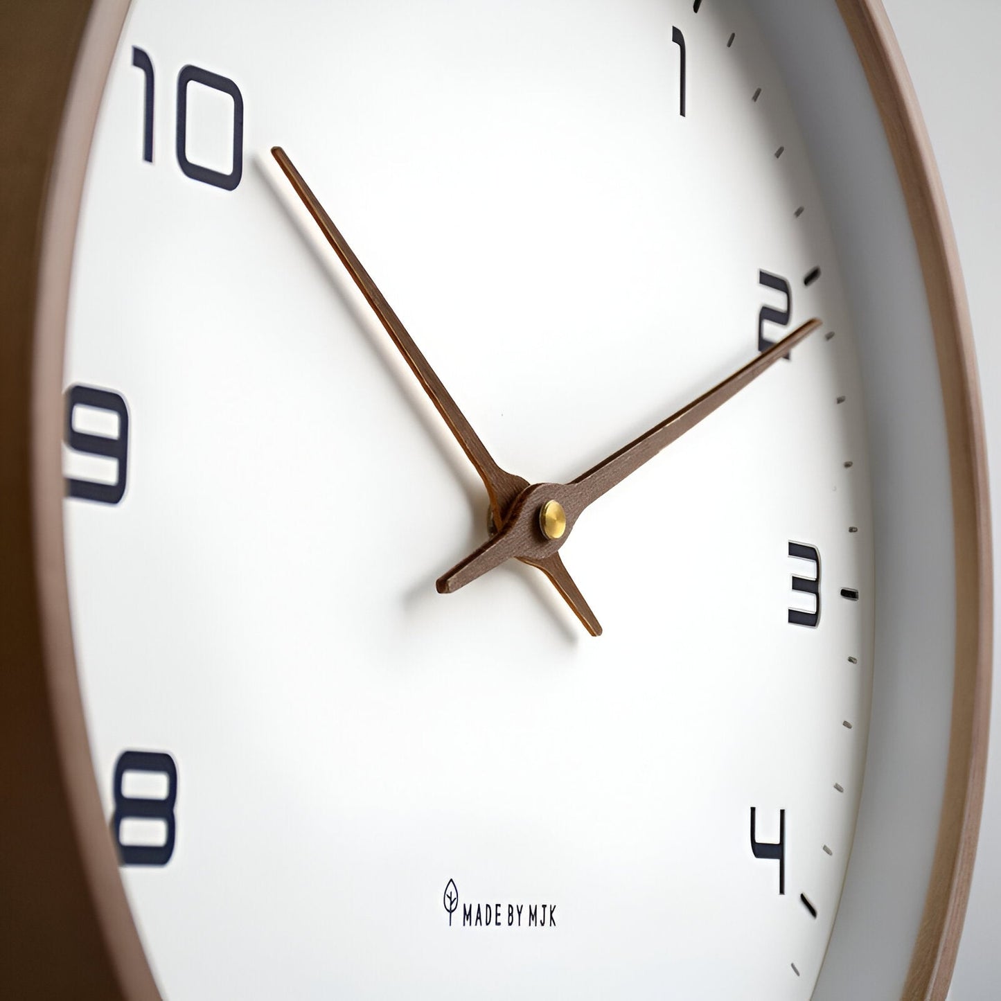 Wall Clock | Silent Quartz Movement, Natural Wood Frame