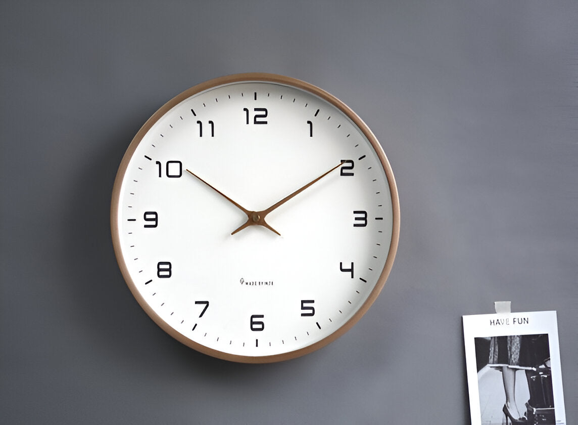 Wall Clock | Silent Quartz Movement, Natural Wood Frame