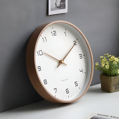 Wall Clock | Silent Quartz Movement, Natural Wood Frame