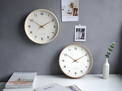 Wall Clock | Silent Quartz Movement, Natural Wood Frame