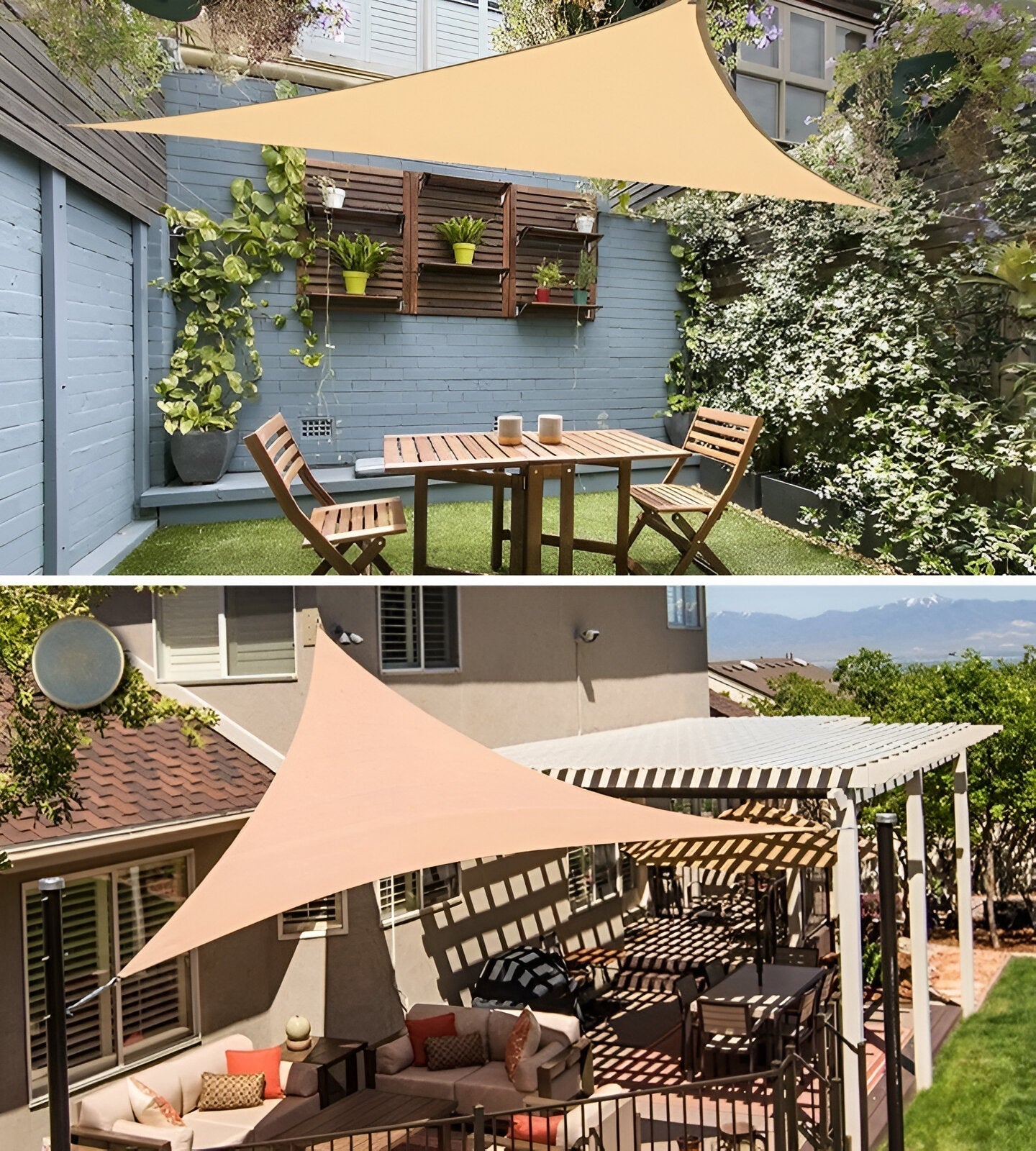 TriBlocker Shade Sail | Waterproof Polyester Triangle Design | UV Protection, Easy Installation