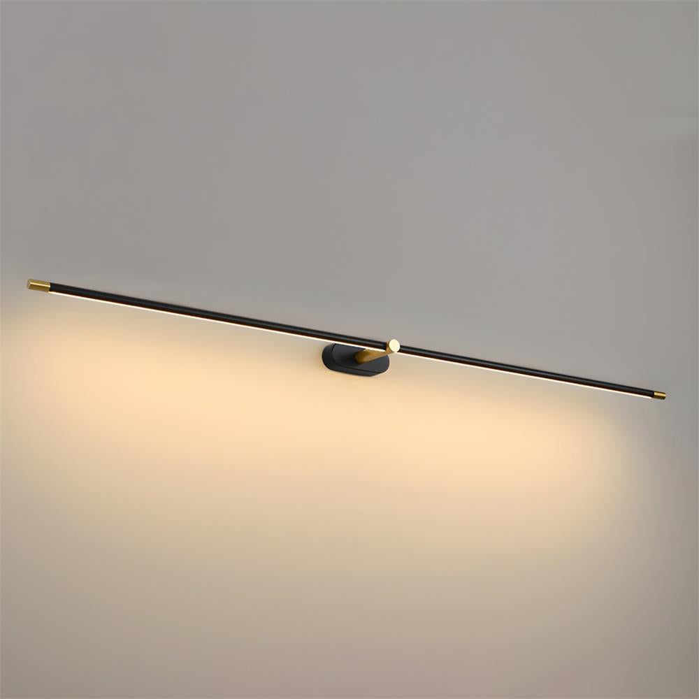 Linear LED Wall Light | Slim Metal Bar in Black or Gold, 27, 39 or 50 in | Over-Mirror Light, Warm or Cool White