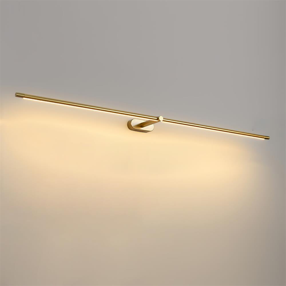 Linear LED Wall Light | Slim Metal Bar in Black or Gold, 27, 39 or 50 in | Over-Mirror Light, Warm or Cool White