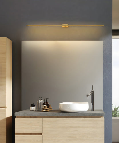 Linear LED Wall Light | Slim Metal Bar in Black or Gold, 27, 39 or 50 in | Over-Mirror Light, Warm or Cool White