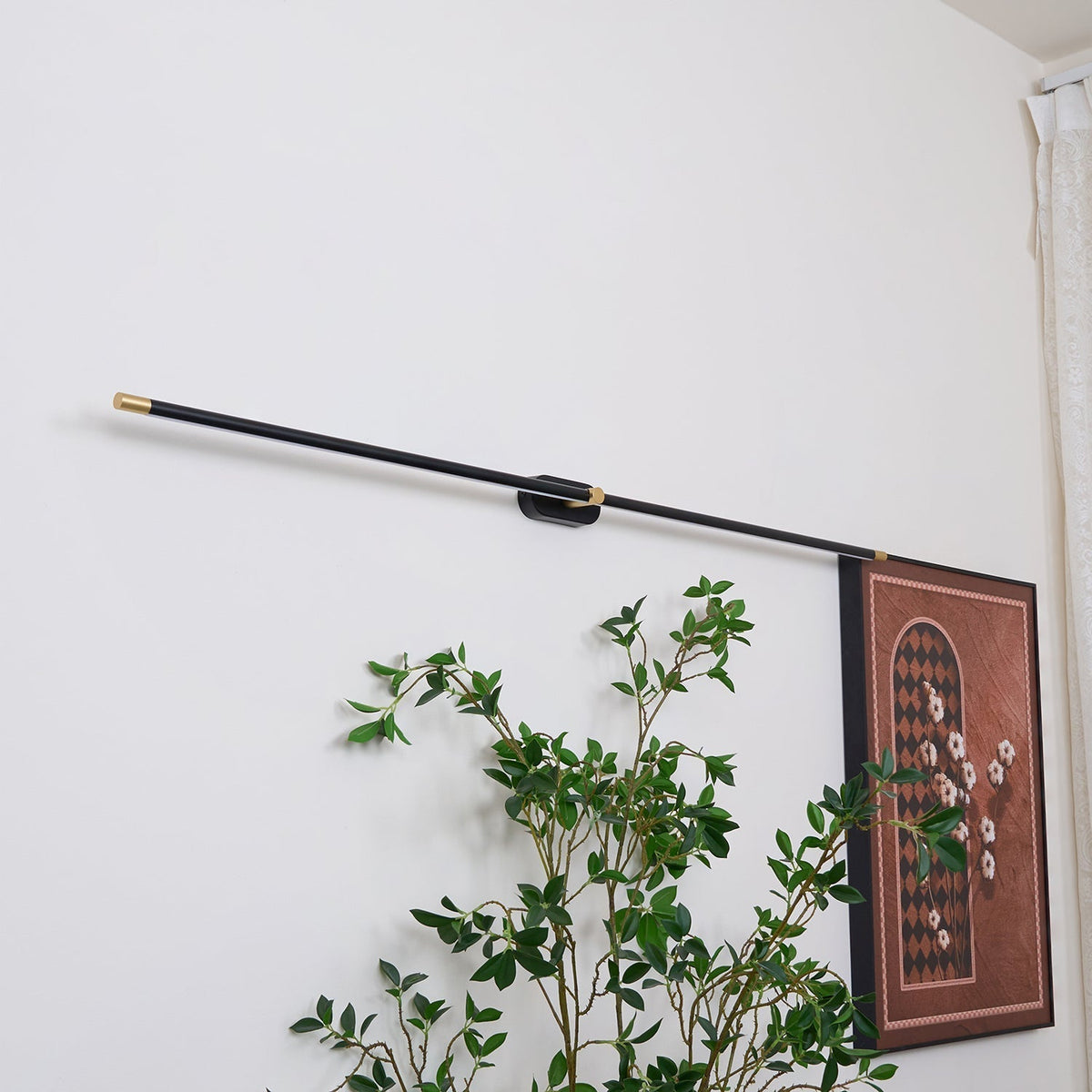 Linear LED Wall Light | Slim Metal Bar in Black or Gold, 27, 39 or 50 in | Over-Mirror Light, Warm or Cool White