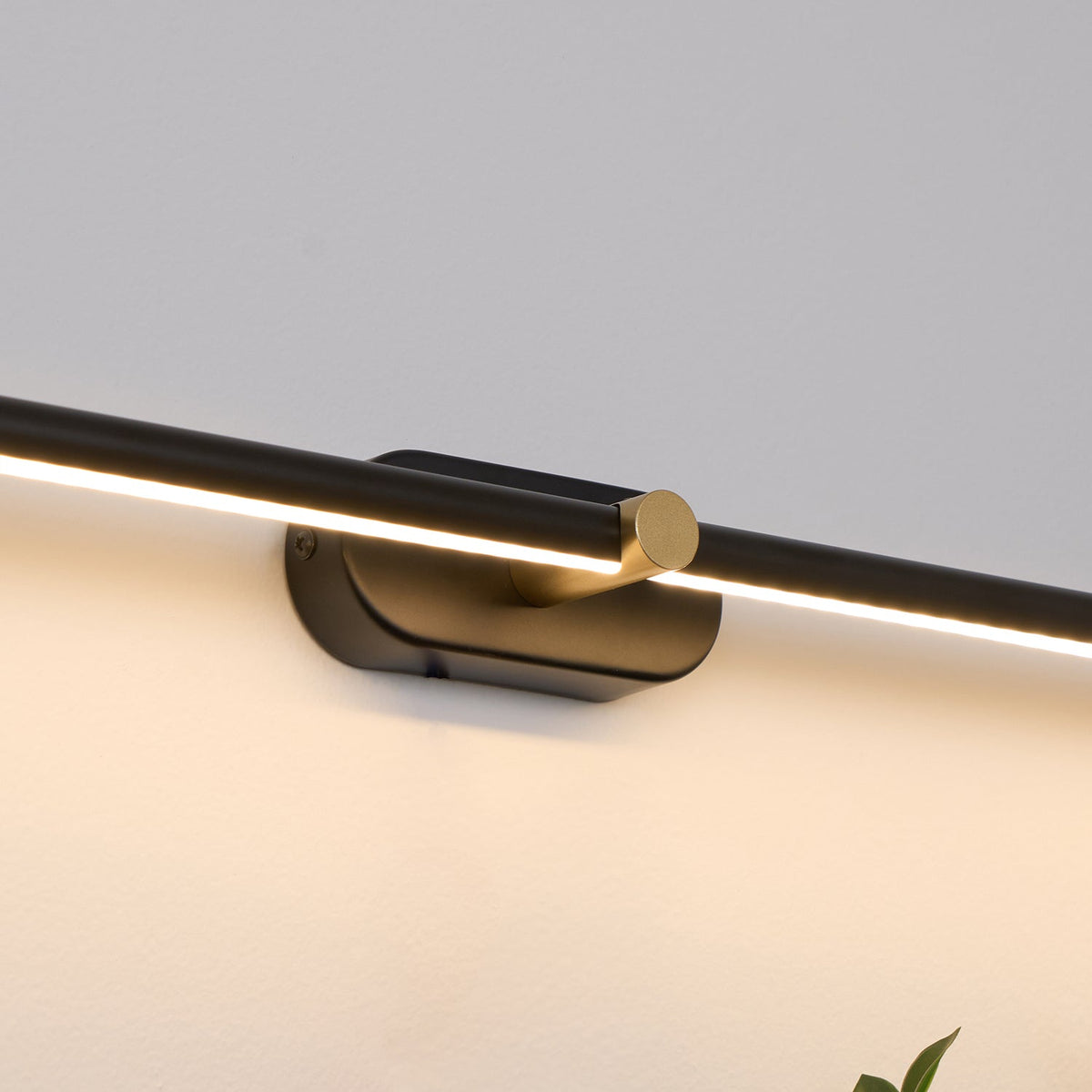 Linear LED Wall Light | Slim Metal Bar in Black or Gold, 27, 39 or 50 in | Over-Mirror Light, Warm or Cool White