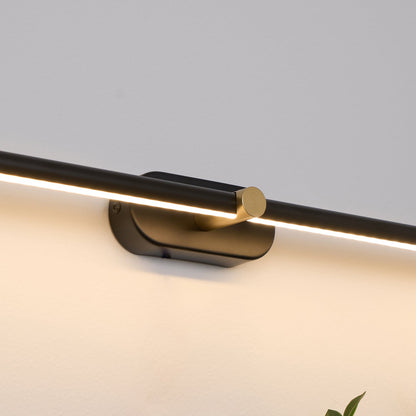 Linear LED Wall Light | Slim Metal Bar in Black or Gold, 27, 39 or 50 in | Over-Mirror Light, Warm or Cool White