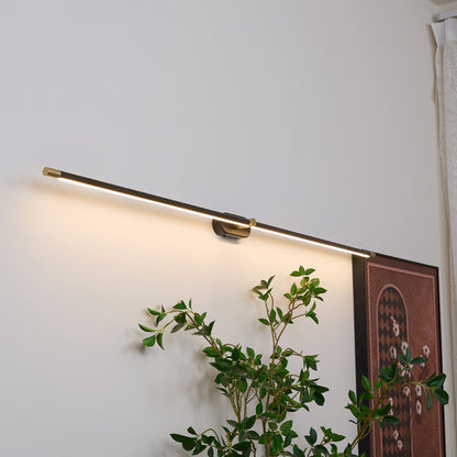 Linear LED Wall Light | Slim Metal Bar in Black or Gold, 27, 39 or 50 in | Over-Mirror Light, Warm or Cool White