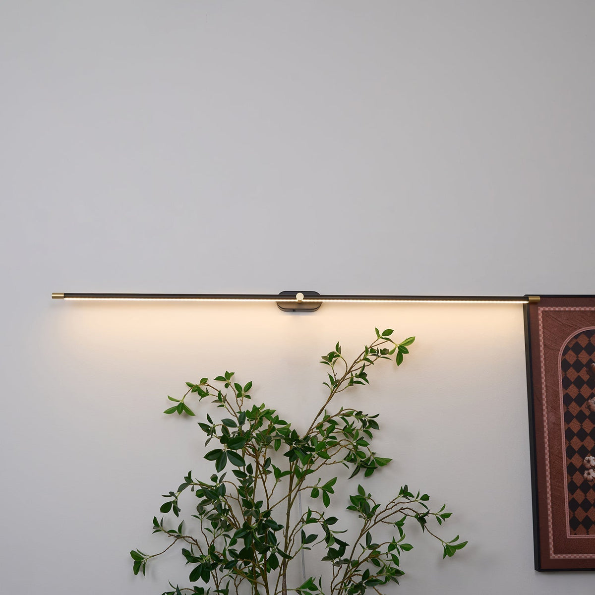Linear LED Wall Light | Slim Metal Bar in Black or Gold, 27, 39 or 50 in | Over-Mirror Light, Warm or Cool White