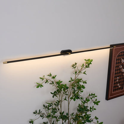 Linear LED Wall Light | Slim Metal Bar in Black or Gold, 27, 39 or 50 in | Over-Mirror Light, Warm or Cool White