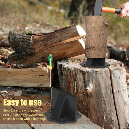 Log Splitter | Carbon Steel Portable Tool with Cloth Bag for Kindling