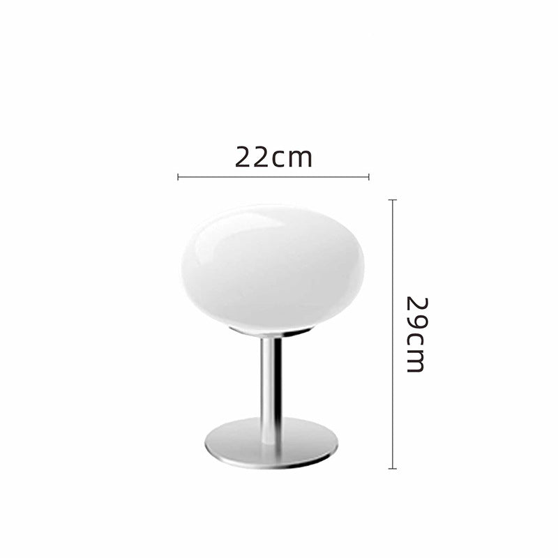 LED Table Lamp | Handcrafted Glass Shade with Chrome Base