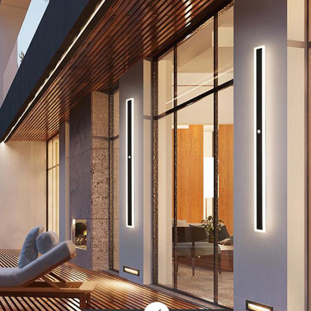 Linear Outdoor Wall Light | IP65 Waterproof LED Bar in Metal and Acrylic | 11.8 to 59 in Hardwired Sconce