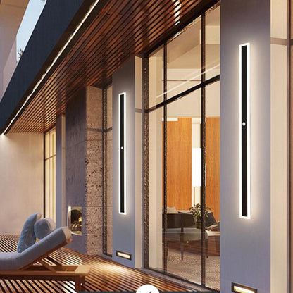 Linear Outdoor Wall Light | IP65 Waterproof LED Bar in Metal and Acrylic | 11.8 to 59 in Hardwired Sconce