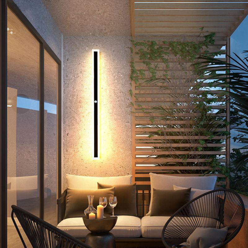 Linear Outdoor Wall Light | IP65 Waterproof LED Bar in Metal and Acrylic | 11.8 to 59 in Hardwired Sconce