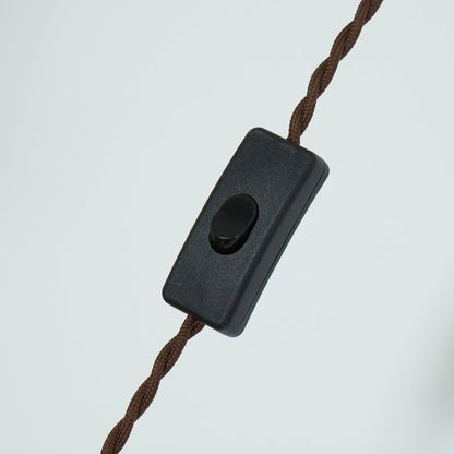 Plug-In Pendant Light | 11 in Tinted Glass Shade on a Turned Wood Stem | 177 in Cord, In-Line Switch, E26
