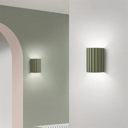 Resin Wall Lamp | Ribbed Nordic Design for Soft Ambient Lighting
