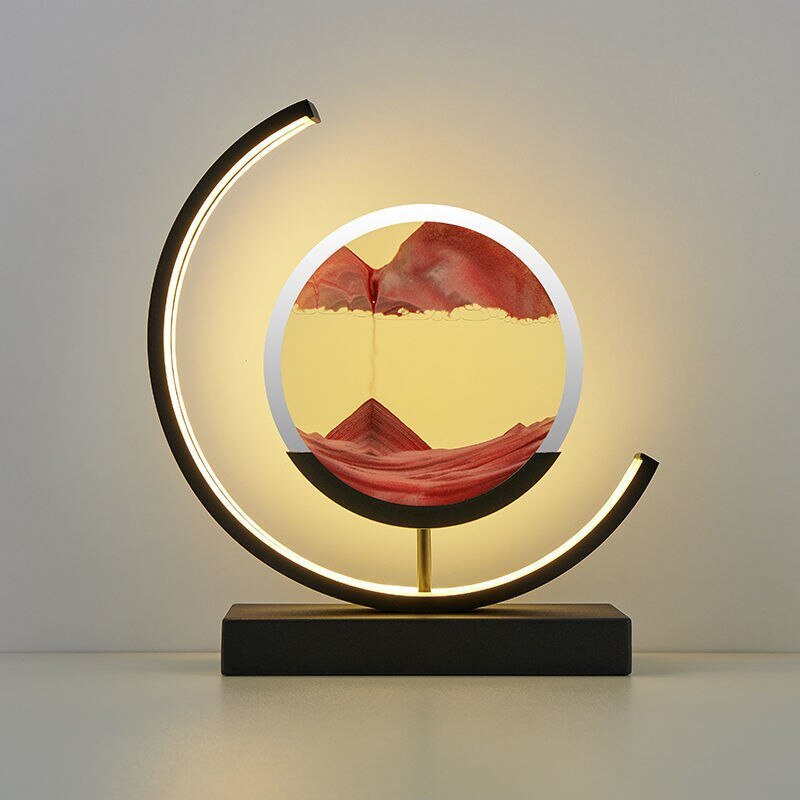 LED Table Lamp | 360° Rotating Acrylic Design with Coloured Sand