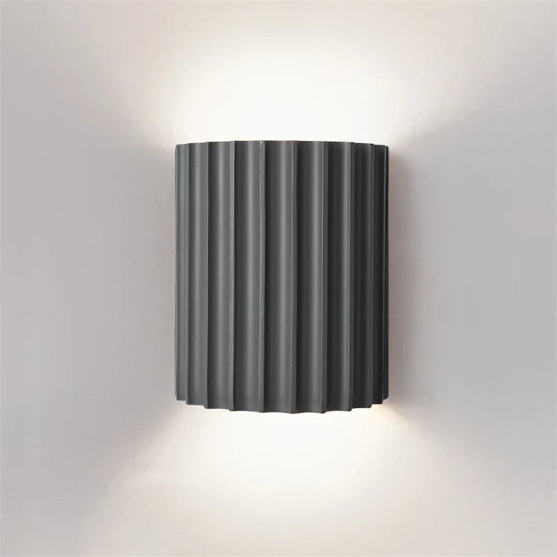 Resin Wall Lamp | Ribbed Nordic Design for Soft Ambient Lighting